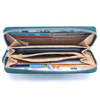Portefeuille en liège pour femmes, marron, bleu et noir, avec dragonne, BAG-2206 10