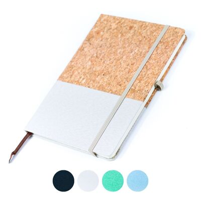 Canvas and Cork Fusion Notebook in Black, Gray, Blue, and Green L-1010