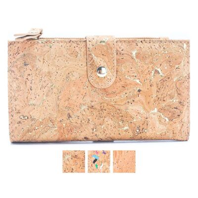 Porte-cartes en liège couleur et or Portefeuille en liège naturel pour femme BAG-2203