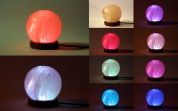 Lampe à sel sphère à changement de couleur USB (rose) 2