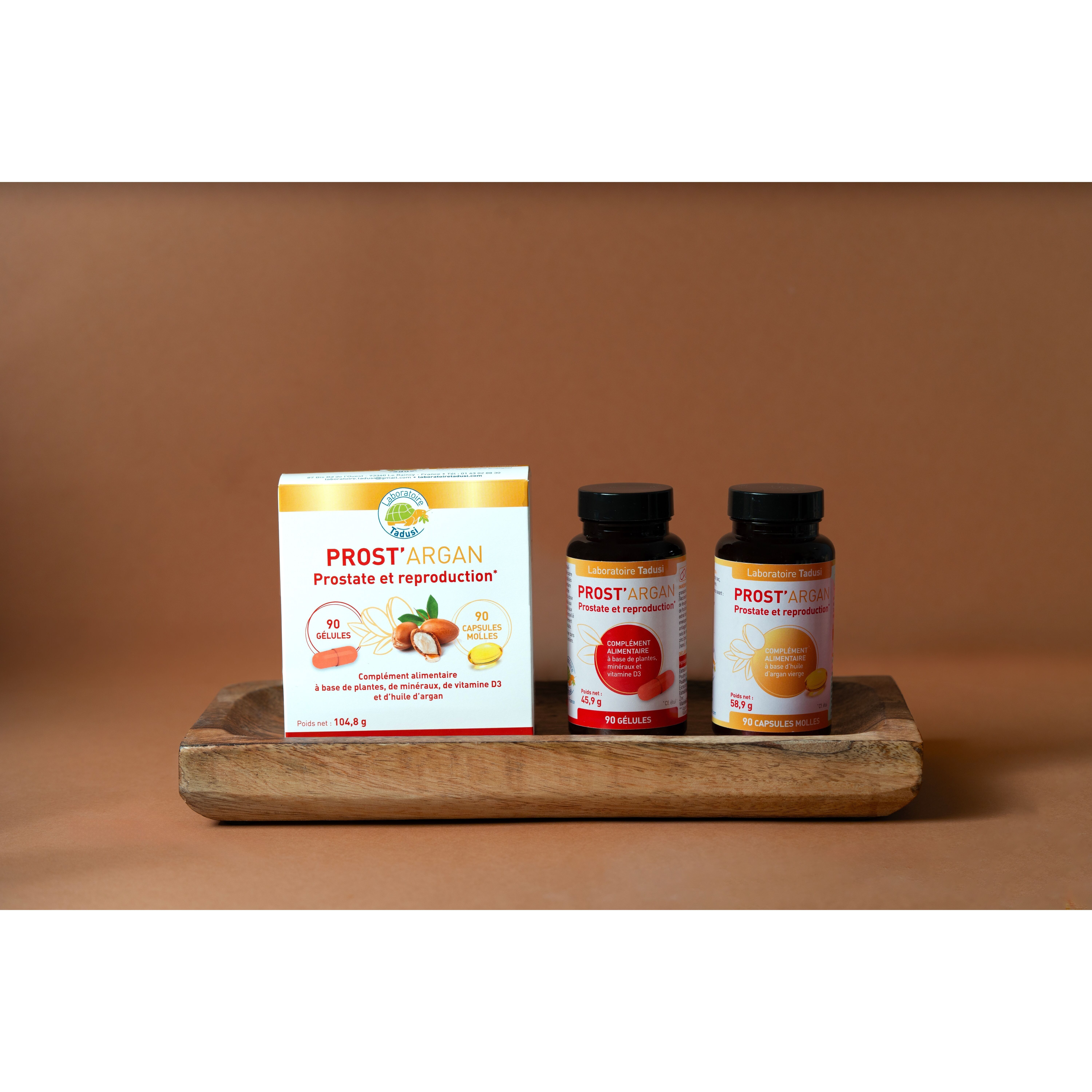 Nahrungsergänzungsmittel für die Prostata auf Basis von Arganöl, Kürbisextrakt, Vitamin D und Serenea repens. 2-IN-1-PRODUKT.