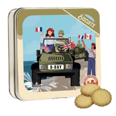 Norman shortbread - metal box D-Day "Libération" Normandy walks 120g