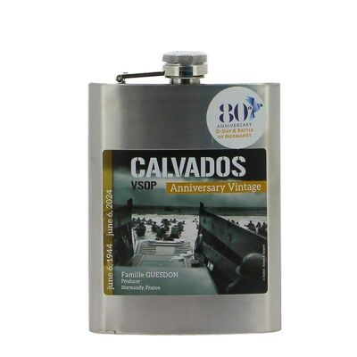 Flask of Calvados Domfrontais VSOP 5 years D-Day Landing edition - 20cl - Cave Normande