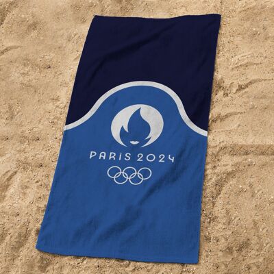 Toalla de Playa Juegos Olímpicos París 2024 Oly Premium Azul Marino