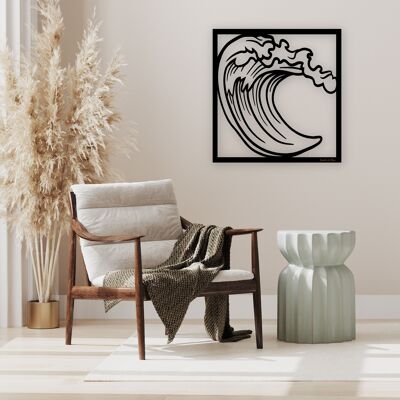 Decorative wooden board cut out, hollowed out, Big wave