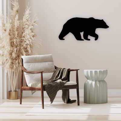 Tavola di legno decorativa ritagliata e scavata, l'orso