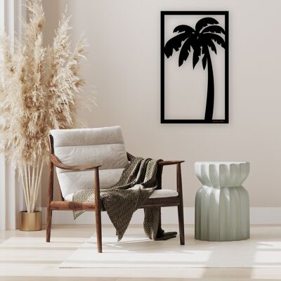 Decorative wooden table cut out, hollowed out, Palm trees