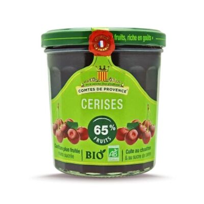 Confiture de Cerises BIO 65% de fruits allégée en sucre