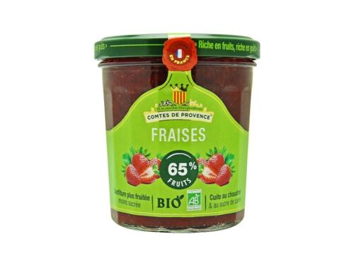 Confiture de Fraises BIO 65% de fruits allégée en sucre