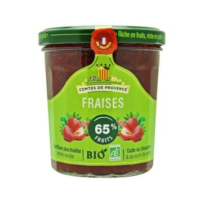 BIO-Erdbeermarmelade 65 % zuckerarme Frucht