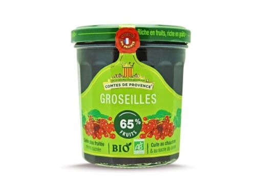 Gelée de Groseille BIO 65% de fruits allégée en sucre