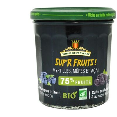Confiture aux superfruits de Myrtilles Mûres & Açai BIO