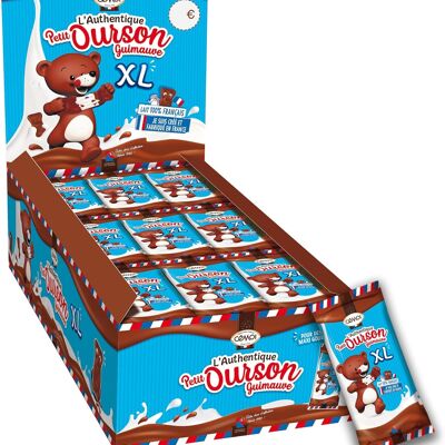 Espositore autentico piccolo orsetto marshmallow, cioccolato al latte, taglia XL - Prodotto in Francia, 27 pezzi