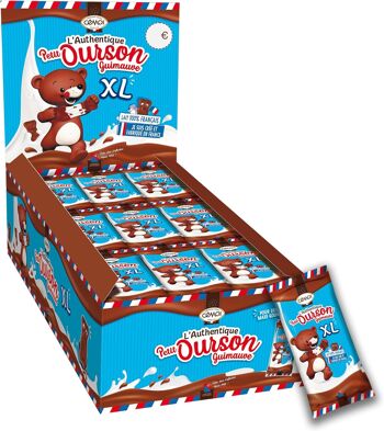 Présentoir l’Authentique Petit Ourson Guimauve, Chocolat au Lait, Taille XL – Fabriqué en France, 27 Pièces 1