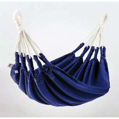 Babyhammock La Chagra Azul, tela gruesa, puro algodón, hecho a mano en Ecuador