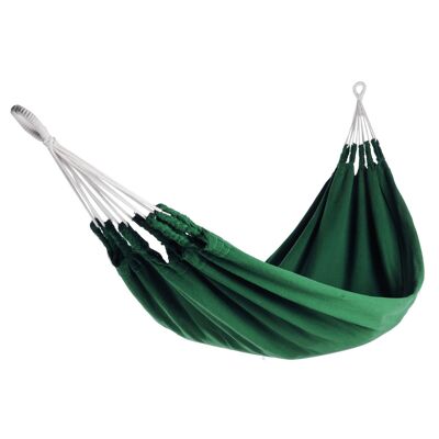 Hamac La Chagra Vert Double, tissu épais, pur coton, fait main en Equateur