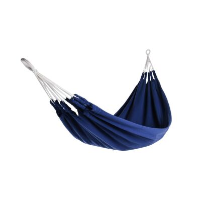 Hamac La Chagra Bleu Double, tissu épais, pur coton, fait main en Equateur