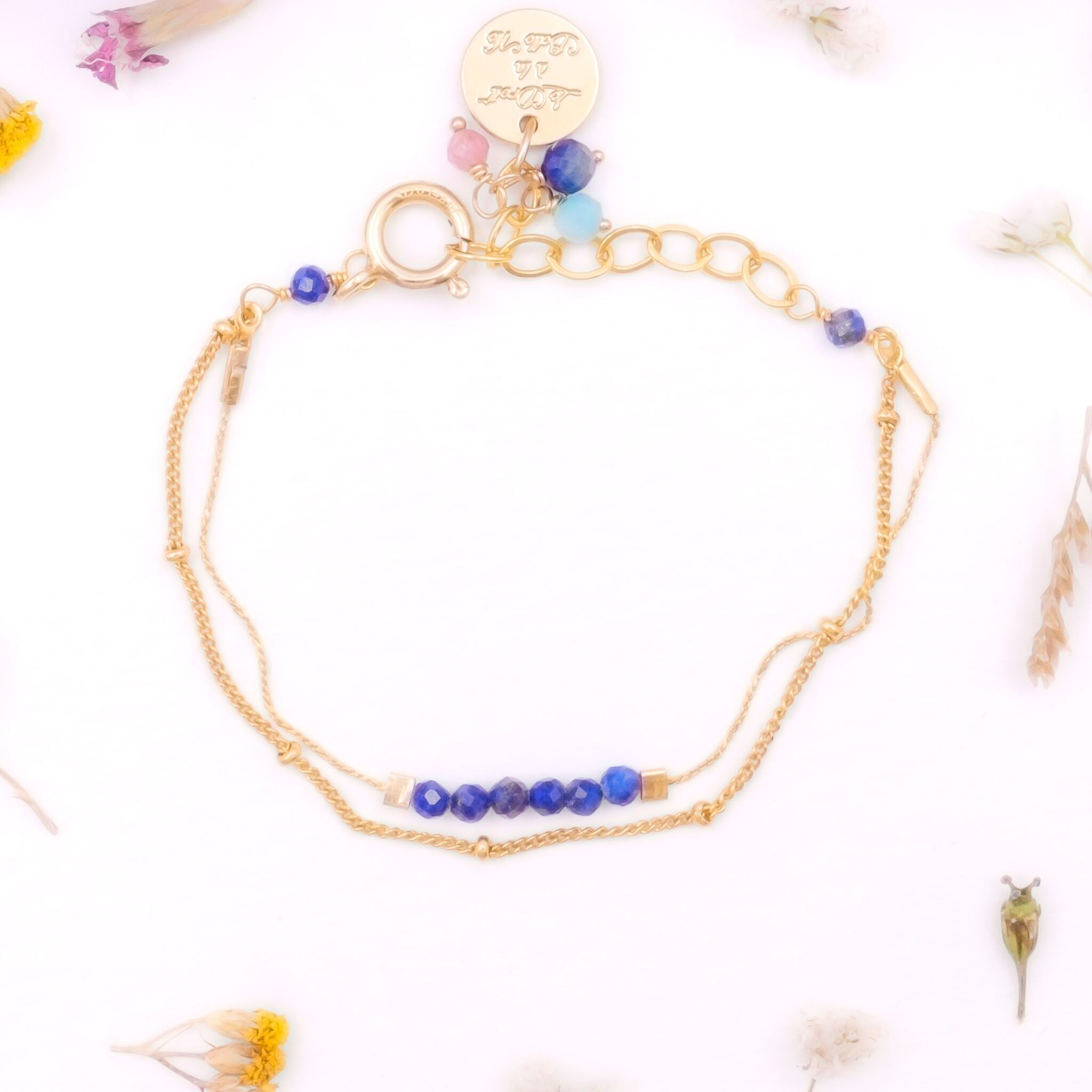 2-reihiges Armband Caulaincourt-Kollektion: Lapislazuli, blau