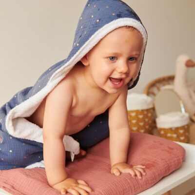 LOU - La capa de baño de bambú para bebé | AZUL