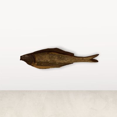 Pesce intagliato a mano in legno galleggiante - (L10.4)
