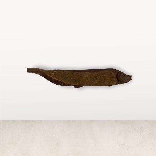 Driftwood Hand Carved Fish - (L10.9)