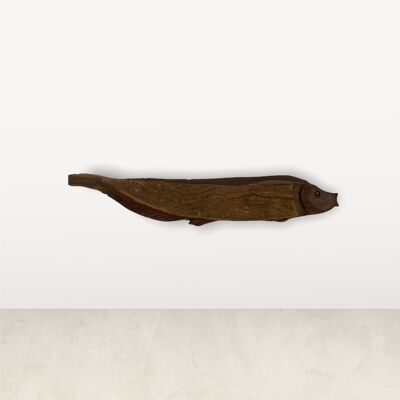 Pescado tallado a mano en madera flotante - (L10.9)