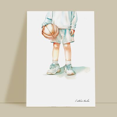 Decorazione da parete per la cameretta dei bambini del ragazzo basket - Tema Passione