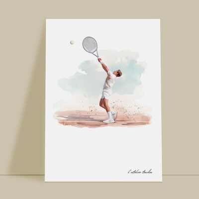 Wanddekoration „Tennismann“ – Thema „Leidenschaft“.