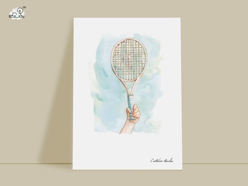 Décoration murale chambre enfant raquette de tennis - Thème passion