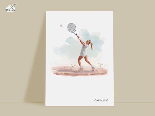 Décoration murale femme tennis - Thème passion