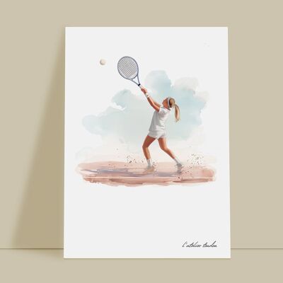 Wanddekoration „Tennisfrau“ – Thema „Leidenschaft“.