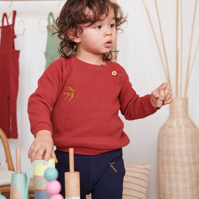 NOUR - Der Babypullover | KARMINROT