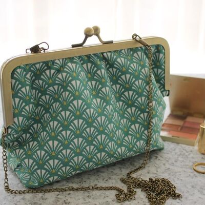 Emma retro bag with green fans