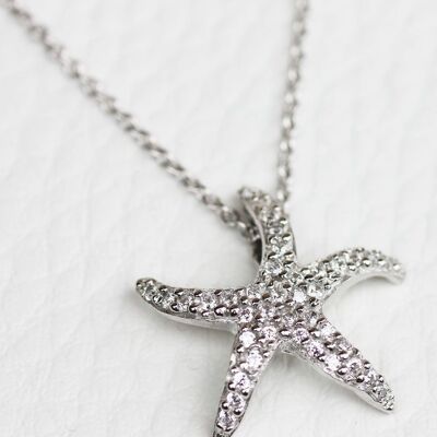 PENDENTIF AVEC CHAÎNE STAR5 EN ARGENT