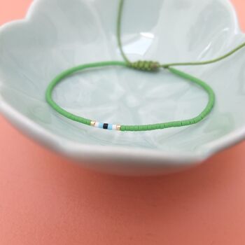 bracelet en perles miyuki ajustable, oeil protecteur 24
