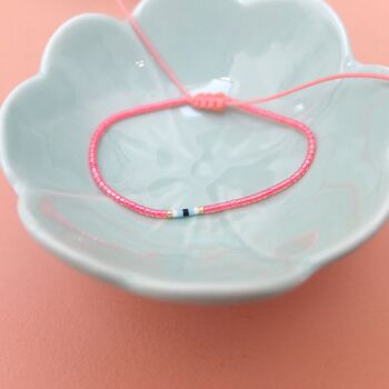 bracelet en perles miyuki ajustable, oeil protecteur 35