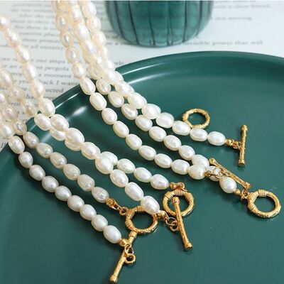 Collier de perles intemporel avec boucle OT