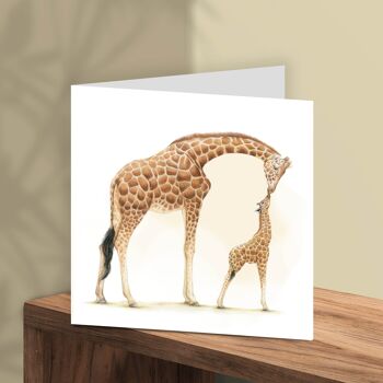 Girafes, Carte de voeux, 13 x 13 cm, Cartes d'animaux 1