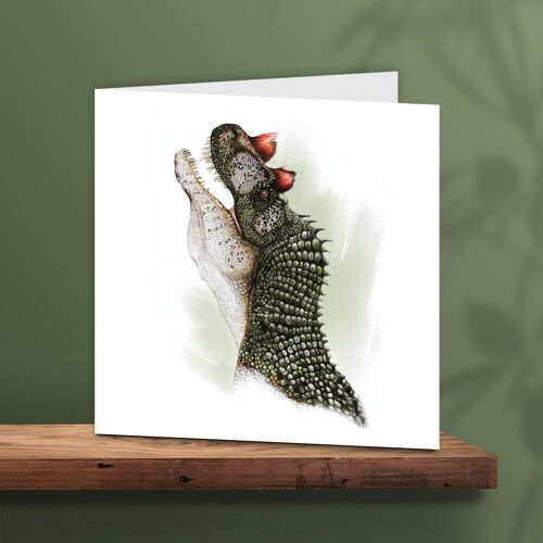 Dinosaur, Greeting Card, 13 x 13 cm, Animal Cards, Ceratosaurus