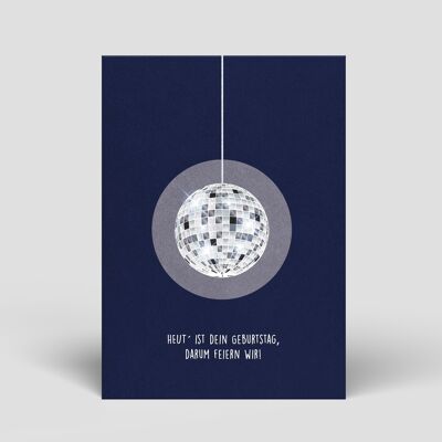 Postcard Birthday - Disco Ball - No.218
