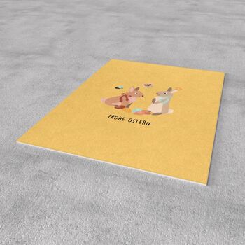 Carte postale Pâques - Deux lapins jaunes - No. 189 3