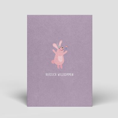 Postcard Birth - Pink Bunny - No.217