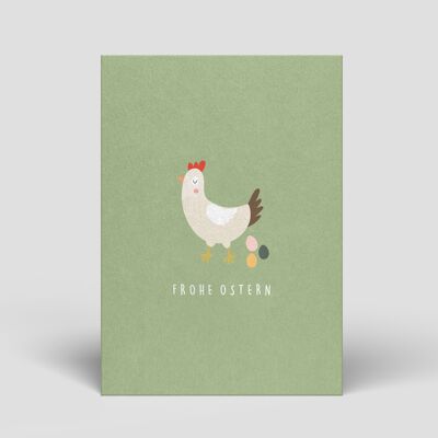 Postkarte Ostern - Eierlegendes Huhn  - Nr. 122