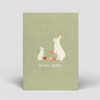 Carte postale Pâques - Lapin à la carotte - No. 119 1
