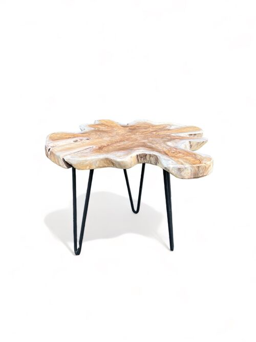 Organic small coffeetable teak - size appr. 40 x 50 x H :39 cm  - assemble yourself