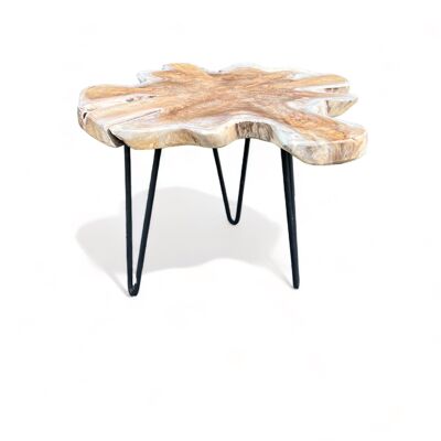 Organic small coffeetable teak - size appr. 40 x 50 x H :39 cm  - assemble yourself