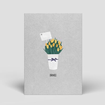 Postcard - Tulips with thank you sign - No.97