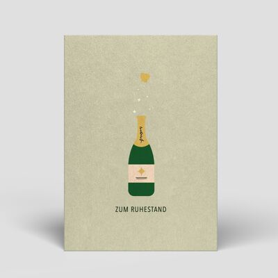 Postcard - Pension - Champagne bottle - No.77