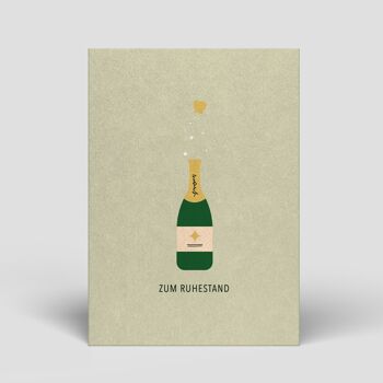 Carte postale - pension - bouteille de champagne - No. 77 1