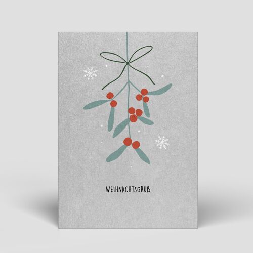 Postkarte - Weihnachten - Hängender Mistelzweig - Nr. 61